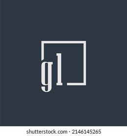 GL initial monogram logo with rectangle style dsign
