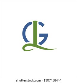 GL initial monogram logo - Vector 