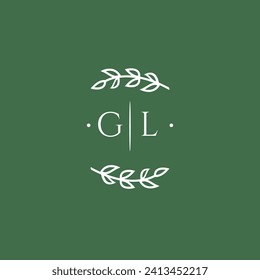 GL initial monogram wedding with creative design