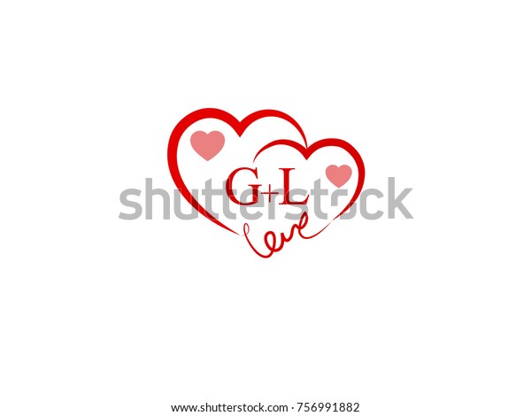 Gl Initial Wedding Invitation Love Logo Stock Vector Royalty Free