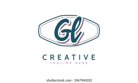 GL Initials, handwriting logo vector