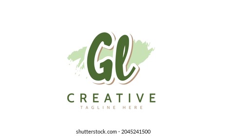 GL Initials, handwriting logo vector