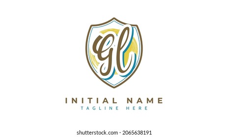 Gl Initials, handwriting logo vector