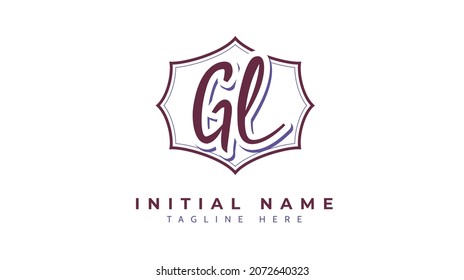 Gl Initials, handwriting logo vector