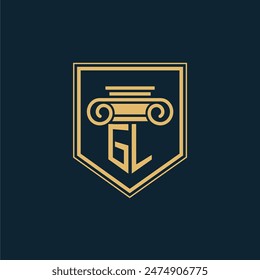 GL Initials Law Firm Logo Lawyer logo with creative law element