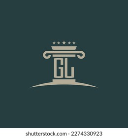 GL initials law of justice logo vector design template