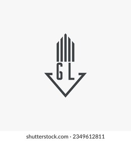 GL initials Real Estate Logo stock illustration. Logo vector