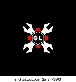 Iniciais do GL Vektor Stok Otomotif Logo Design