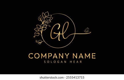  GL L G initial signature logo template vector