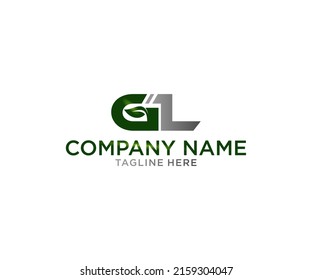 gl leaf monogram logo design illustration