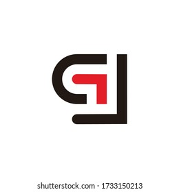 gl letter with arrow up geometric line symbol logo vector