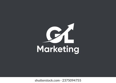 GL Letter And Arrow Marketing Logo Vector Template