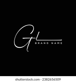 GL letter beauty handwriting vector logo