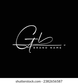 GL letter beauty handwriting vector logo