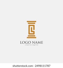 gl letter, law, justice, law office logo template