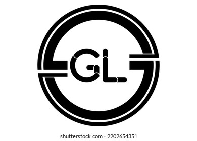 GL letter logo design with circle shape. GL circle and cube shape logo design. GL hexagon vector logo template white and black colors. GL monogram, business and real estate logo.