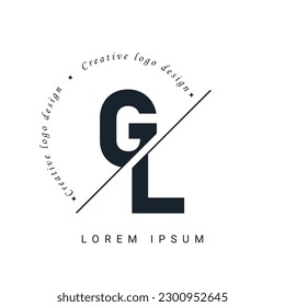 GL Letter Logo Design with a Creative Cut. Creative logo design