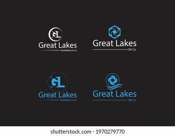 GL Letter Logo Design With Negative Space Concept in Blue and Black Colors Vector, abstract logo and icon vector