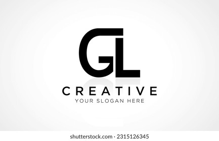 GL Letter Logo Design Vector Template. Alphabet Initial Letter GL Logo Design With Glossy Reflection Business Illustration.