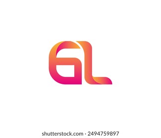 GL letter logo. GL logo design vector illustration