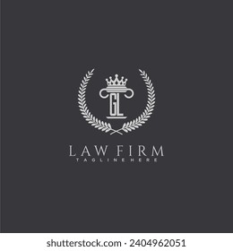 GL letter monogram logo for lawfirm with pillar  crown image design