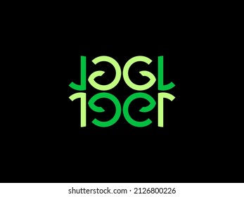 GL, LG Company Group Logo Concept Idea. Abstract logo for a business company. Letters G and L. Design element for corporate identity in green on black background. Logo for your design. EPS10