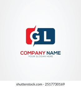 Elemento de diseño de logotipo de letras modernas creativas de GL o LG