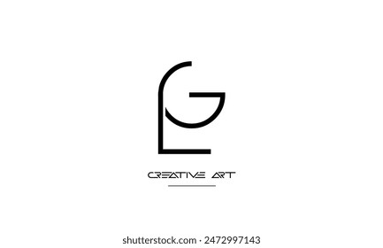 GL, LG, G, L letras abstractas logo monograma