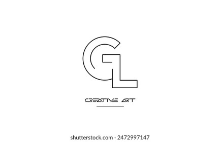 GL, LG, G, L letras abstractas logo monograma