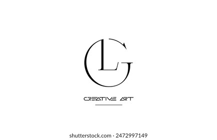 GL, LG, G, L letras abstractas logo monograma