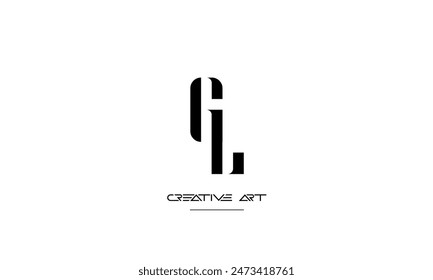 GL, LG, G, L letras abstractas logo monograma