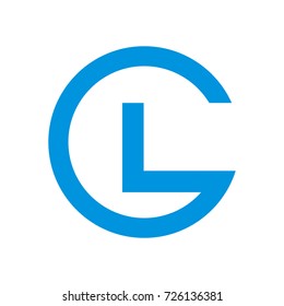 GL or LG initial letter logo design template vector