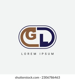 GL or LG Letter Initial Logo Design, Vector Template