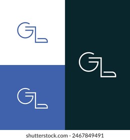 GL, LG letter logo design template elements. Modern abstract digital alphabet letter logo.