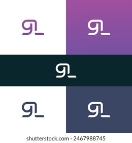 GL, Elementos de Plantilla de diseño de logotipo de letra LG. Logo de letras digitales abstractas modernas.