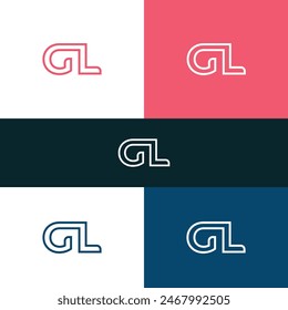 GL, Elementos de Plantilla de diseño de logotipo de letra LG. Logo de letras digitales abstractas modernas.