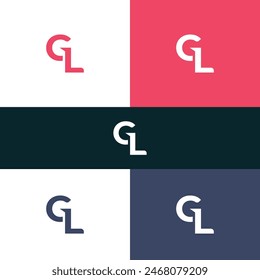 GL, LG letter logo design template elements. Modern abstract digital alphabet letter logo.