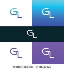 GL, LG letter logo design template elements. Modern abstract digital alphabet letter logo.