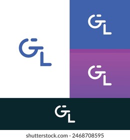 GL, Elementos de Plantilla de diseño de logotipo de letra LG. Logo de letras digitales abstractas modernas.