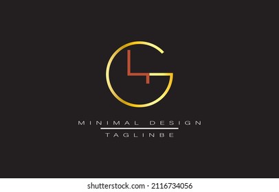 GL or LG Minimal Art Design Vector Art Illustration