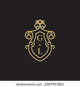 GL line vintage initial logo in high quality professional design that will print well across any print media