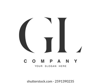 GL logo design. Initial letter g and l serif font style. Creative classic company name typography. Trendy logotype or identity. Vector illustration.