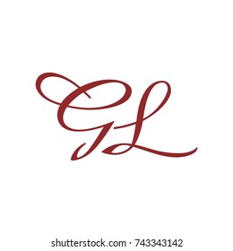 GL logo design template vector