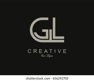 Logotipo GL. Vector de diseño de carta