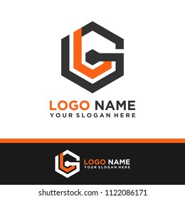 GL logo letter initial, Abstract polygonal Background Logo,