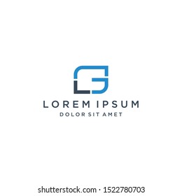 GL Logo or LG Logo Monogram Icon Vector Symbol Template