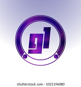 GL Logo, Metal Logo, purple Logo, Monogram