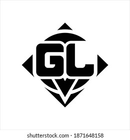 GL Logo monogram with circle shape and square rotate rounded design template on white background