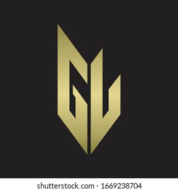GL Logo monogram with emblem style isolated with gold colors