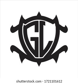 GL Logo monogram isolated with frame shield shape design template